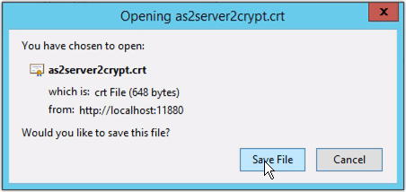 save digital certificate file as2